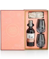 Edinburgh Mulled Gin Liqueur Gift Pack with two glasses open box image showing contents.