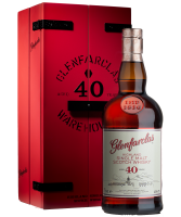 Glenfarclas 40 Year Old fine Speyside single malt Scotch whisky bottle and presentation gift box image.