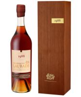 Chateau de Laubade Bas Armagnac Vintage 1988 luxury French spirit bottle and Celebration wooden presentation case image.